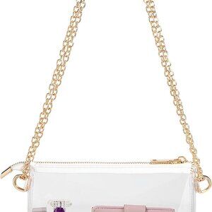 Transparent Gold Chain Small Clear Crossbody Bag for Women, Stadium Approved, St